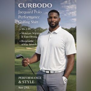 Jacquard Polo Performance Golf Shirt New